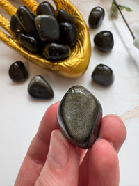 Tumbled Gold Sheen Obsidian for Psychic Sight & Shadow Work