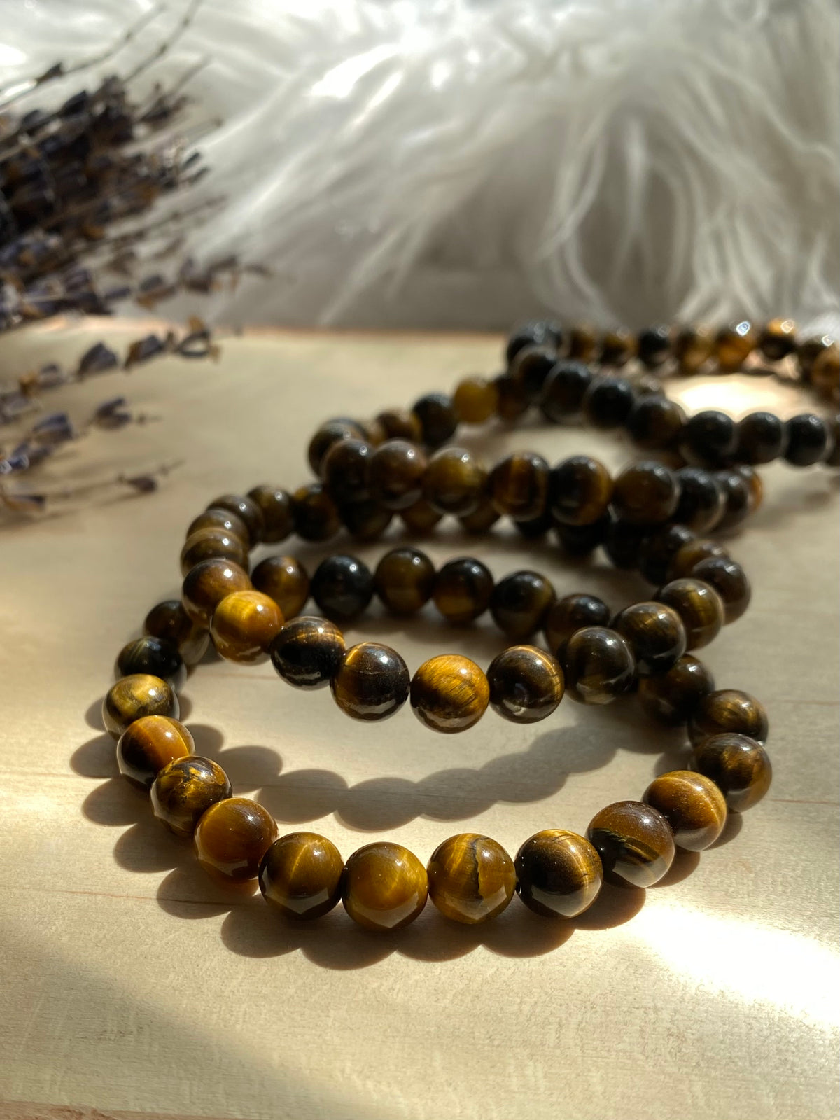 Golden Tiger's Eye Beaded Gemstone Bracelet