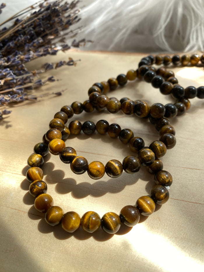 Golden Tiger's Eye Beaded Gemstone Bracelet
