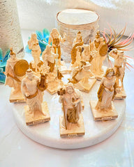 Greek Pantheon Mini Deity Figurines (White & Gold)
