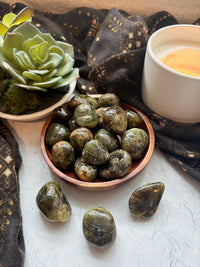 Tumbled Green Garnet for Heart Healing & Nature Connection