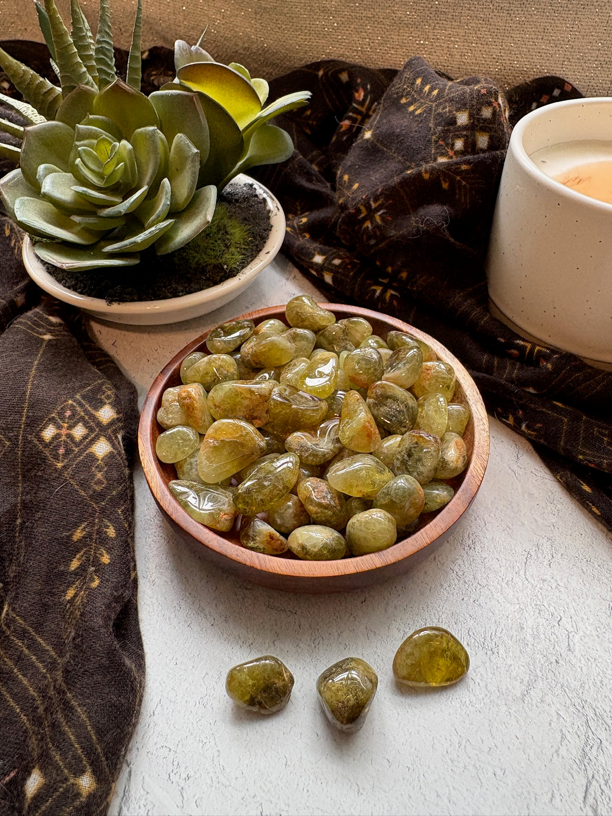 Tumbled Green Garnet for Heart Healing & Nature Connection