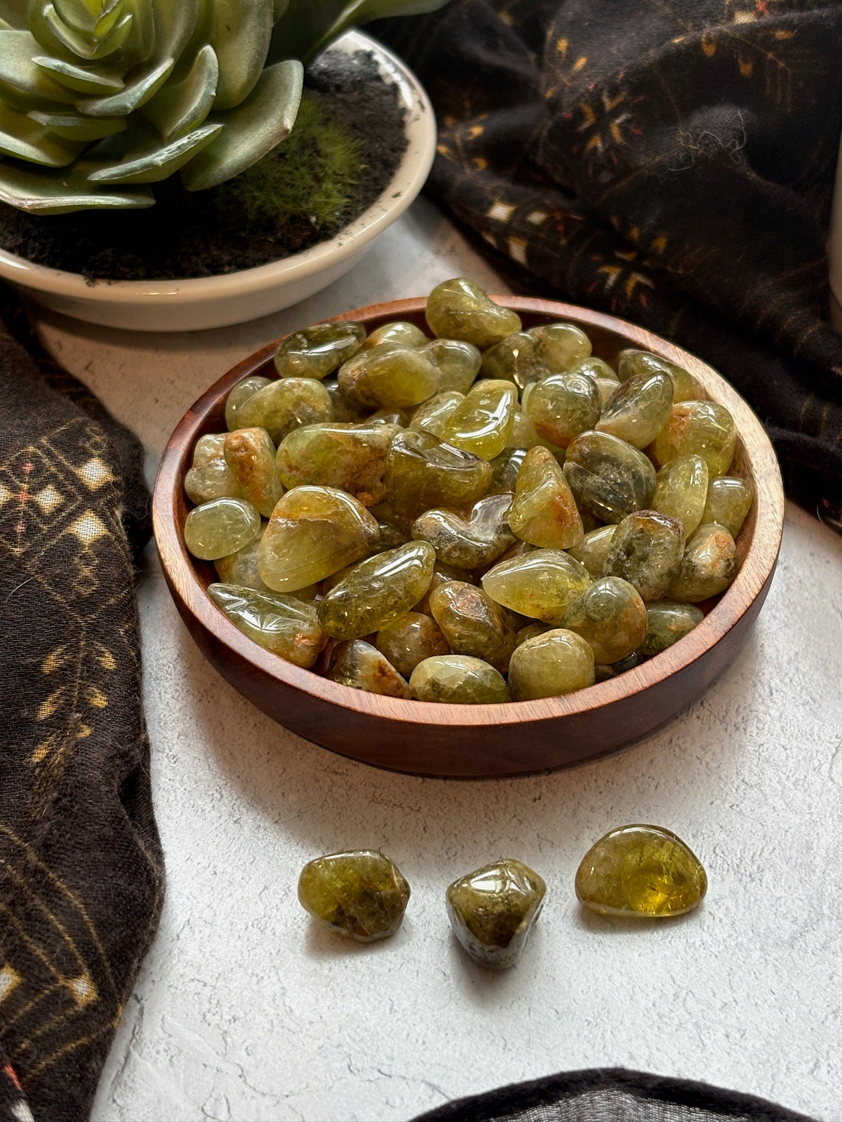 Tumbled Green Garnet for Heart Healing & Nature Connection