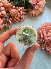 Healing & Energy Cleansing Spell Candle with Green Aventurine, Lavender, Sage & Rosemary