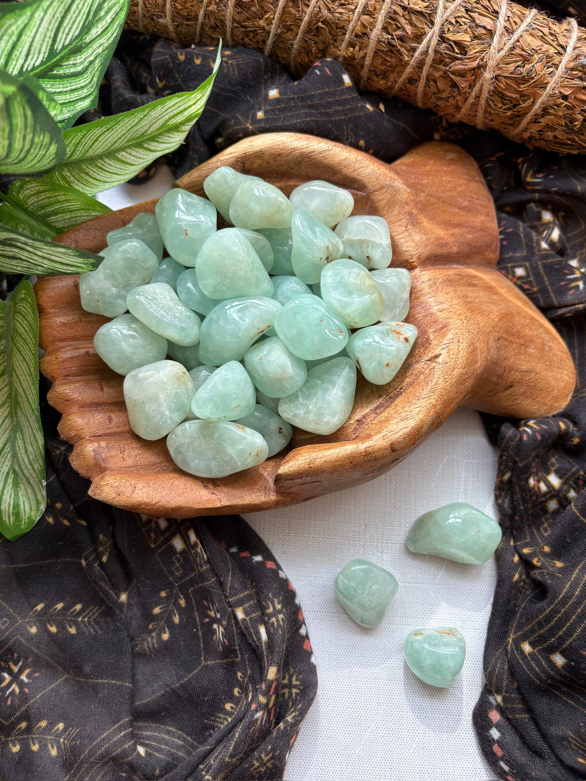 Tumbled Prehnite for Earth Connection & Spiritual Fulfillment