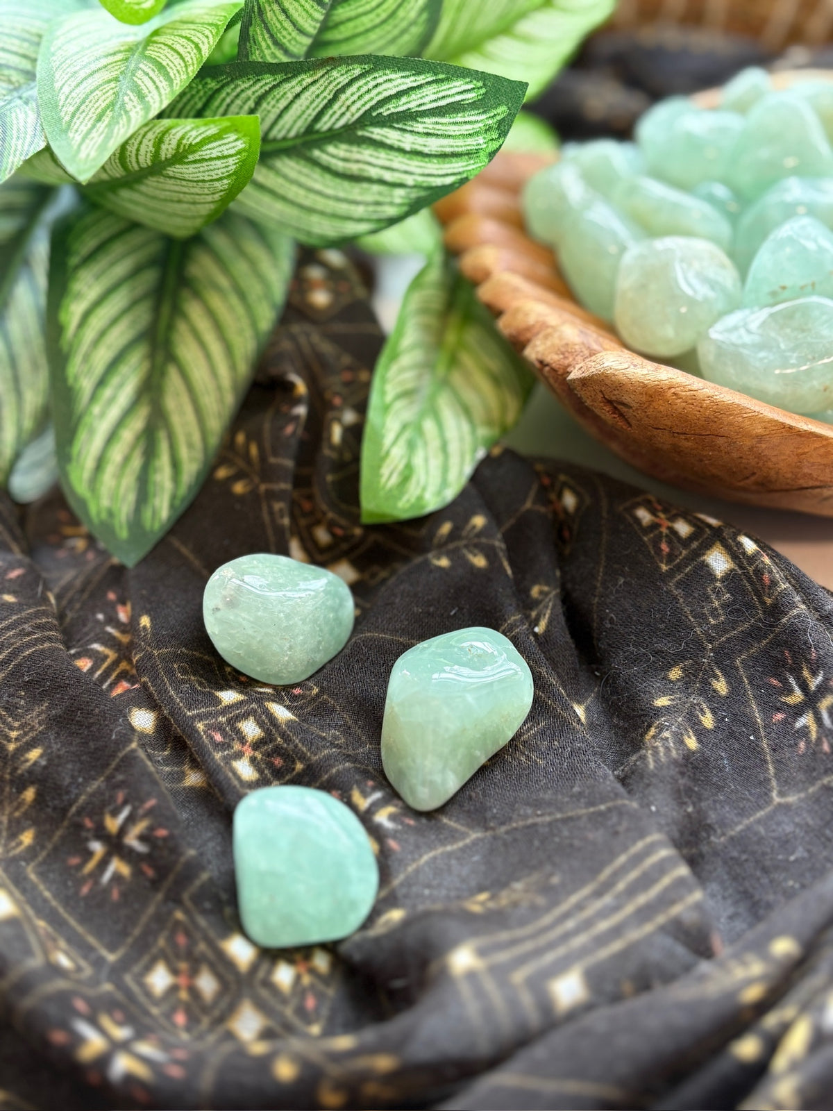 Tumbled Prehnite for Earth Connection & Spiritual Fulfillment
