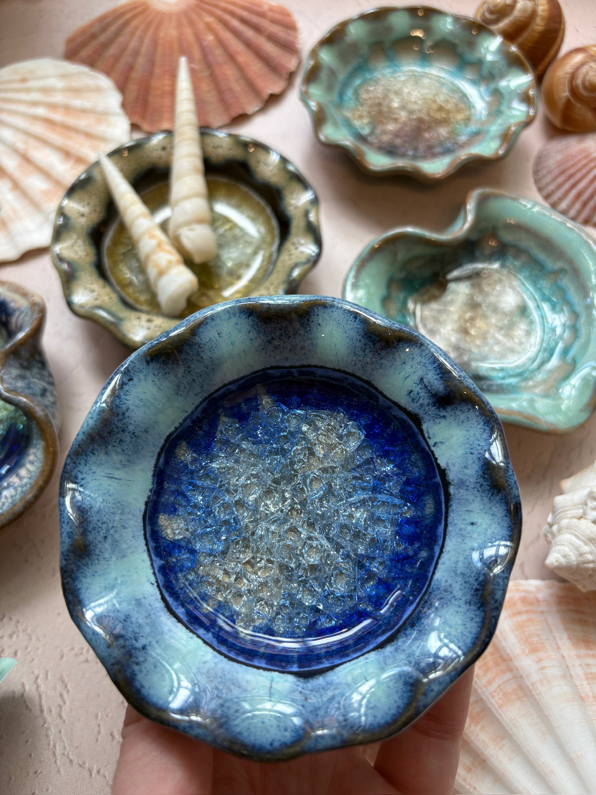 Tranquil Tides Glass Trinket Dish