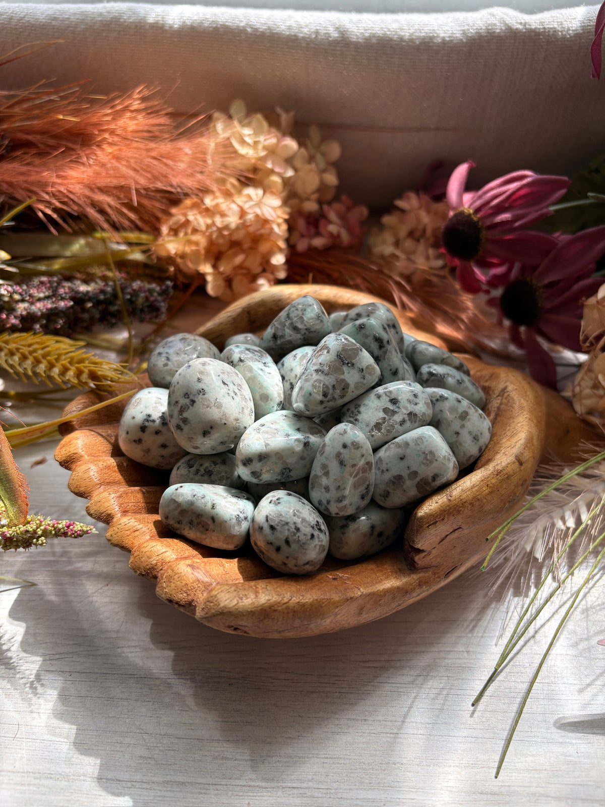Tumbled Kiwi Jasper for Peace & Clear Communication
