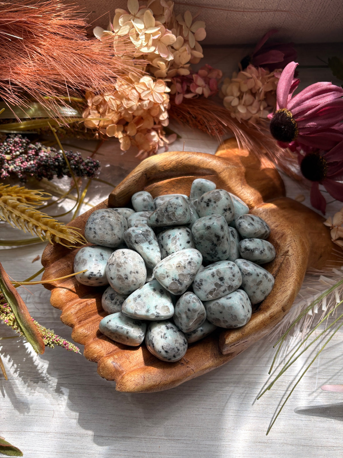 Tumbled Kiwi Jasper for Peace & Clear Communication