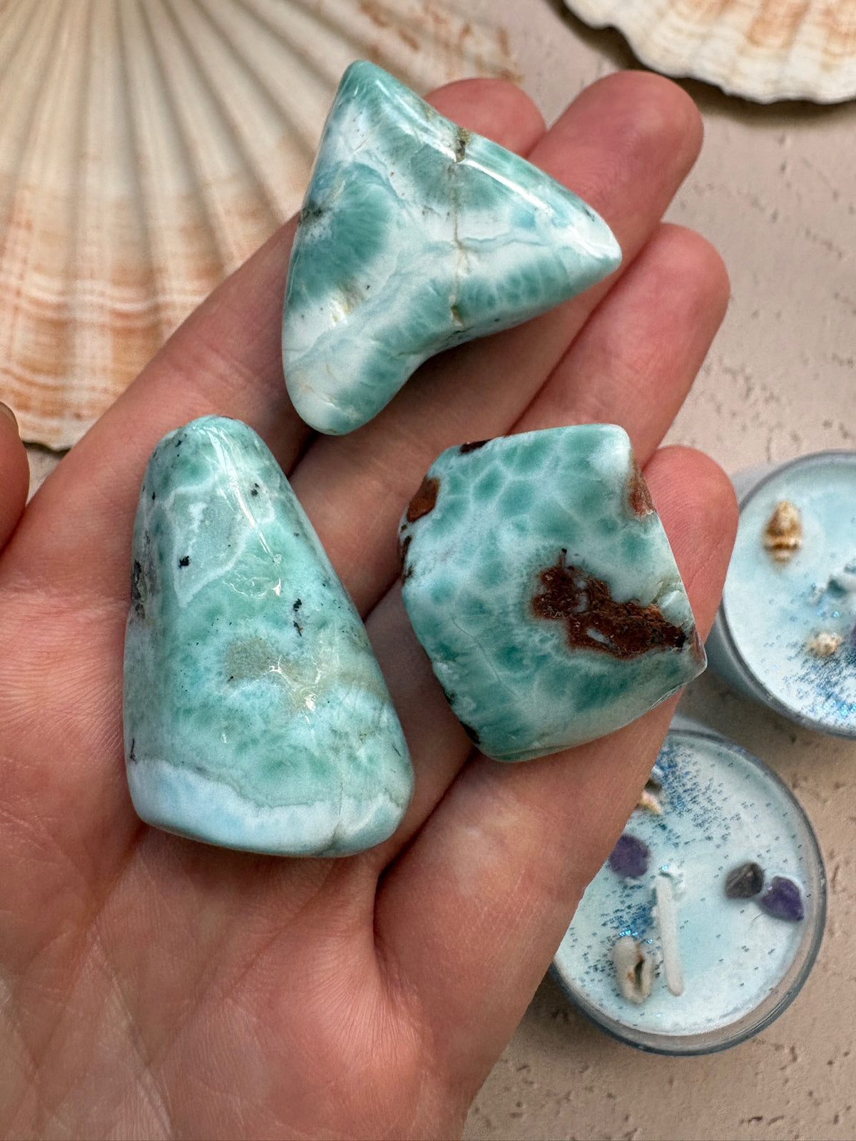 Tumbled Larimar for Peace & Communication