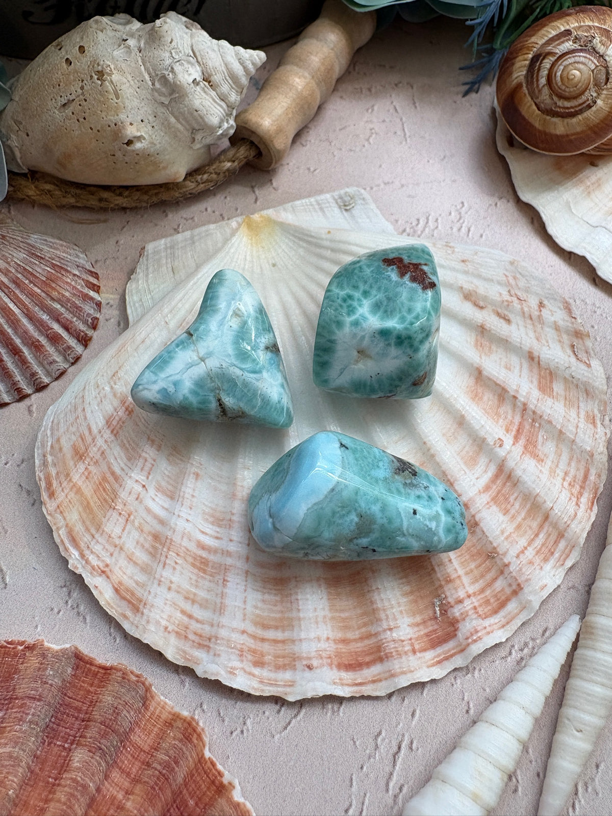 Tumbled Larimar for Peace & Communication