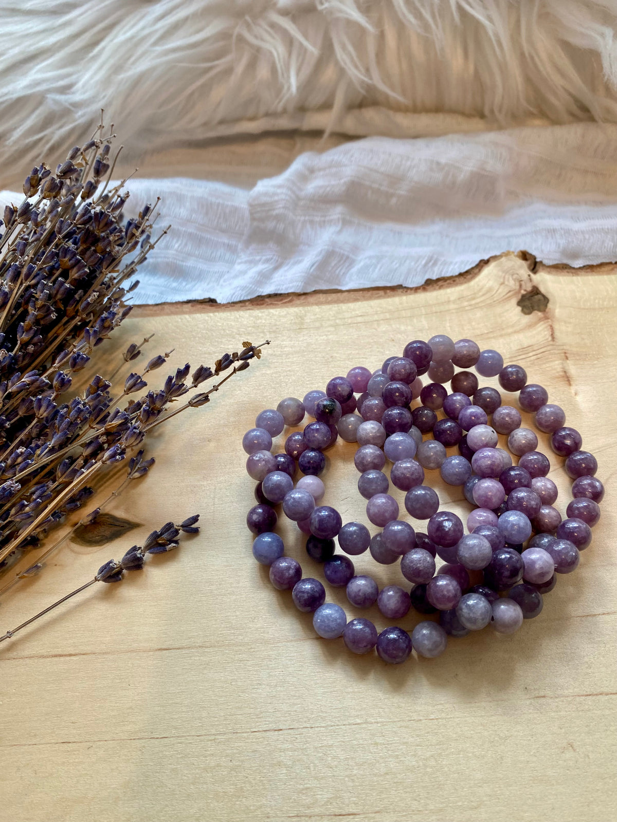 Lepidolite Beaded Gemstone Bracelet