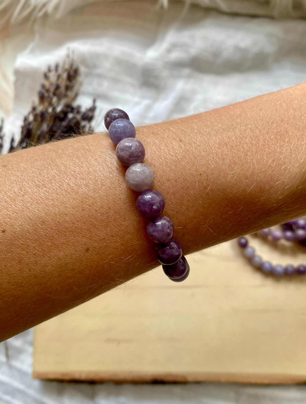 Lepidolite Beaded Gemstone Bracelet
