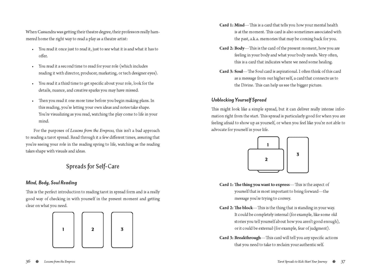 Lessons from the Empress Tarot Workbook by Cassandra Snow & Siri Vincent Plouff