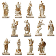 Greek Pantheon Mini Deity Figurines (White & Gold)