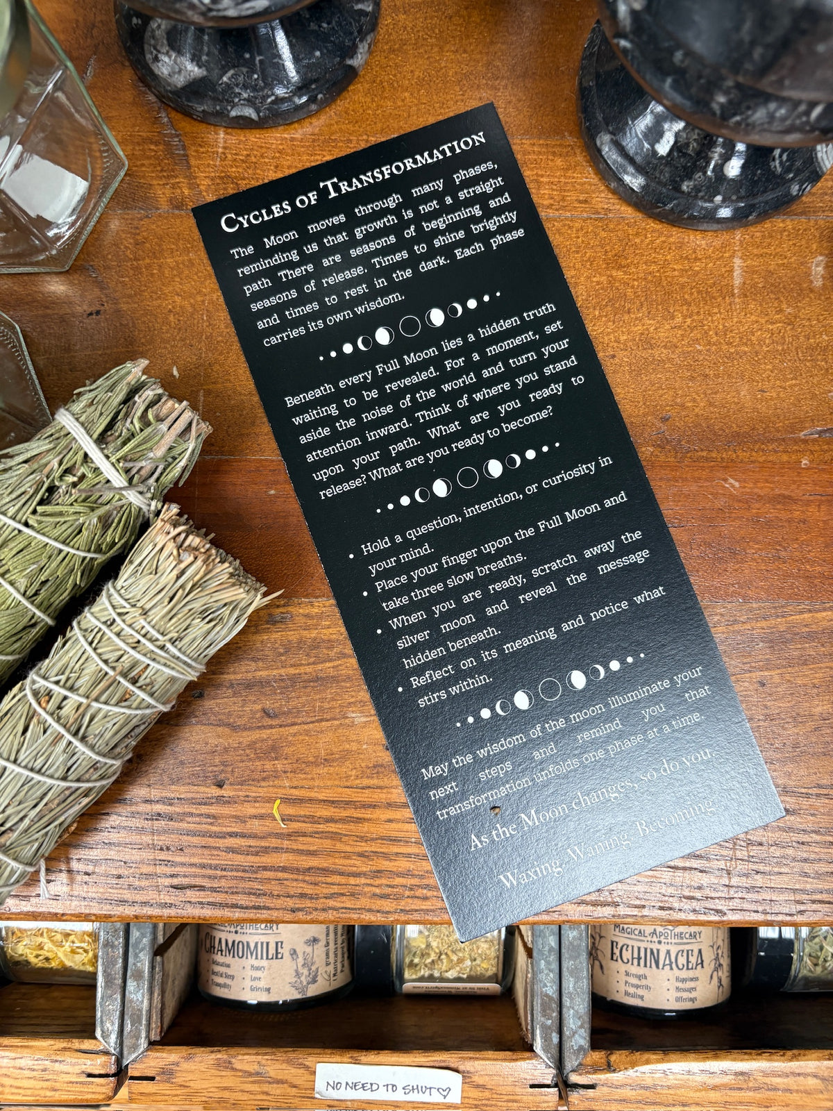 Moon Phase Scratch-off Fortune Card