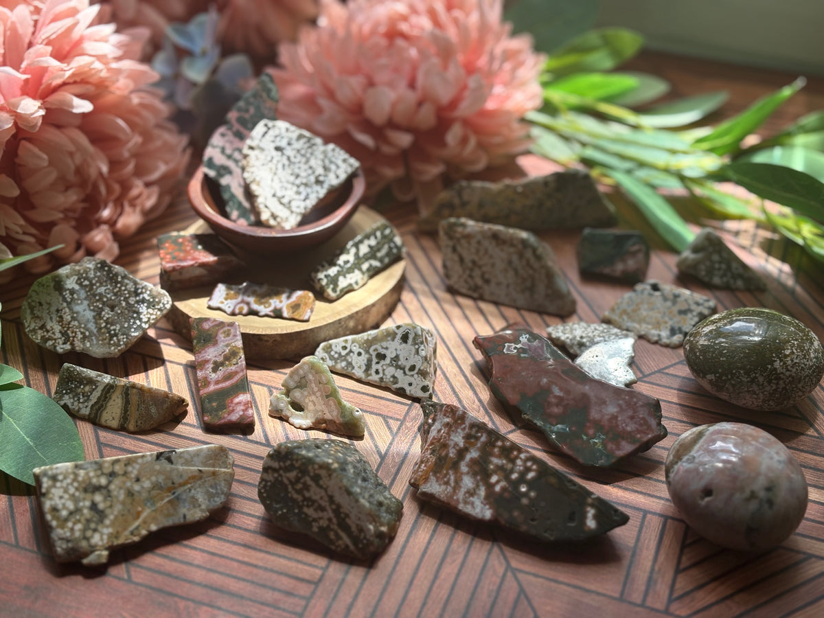 Ocean Jasper Slices for Earth-Sea Wisdom