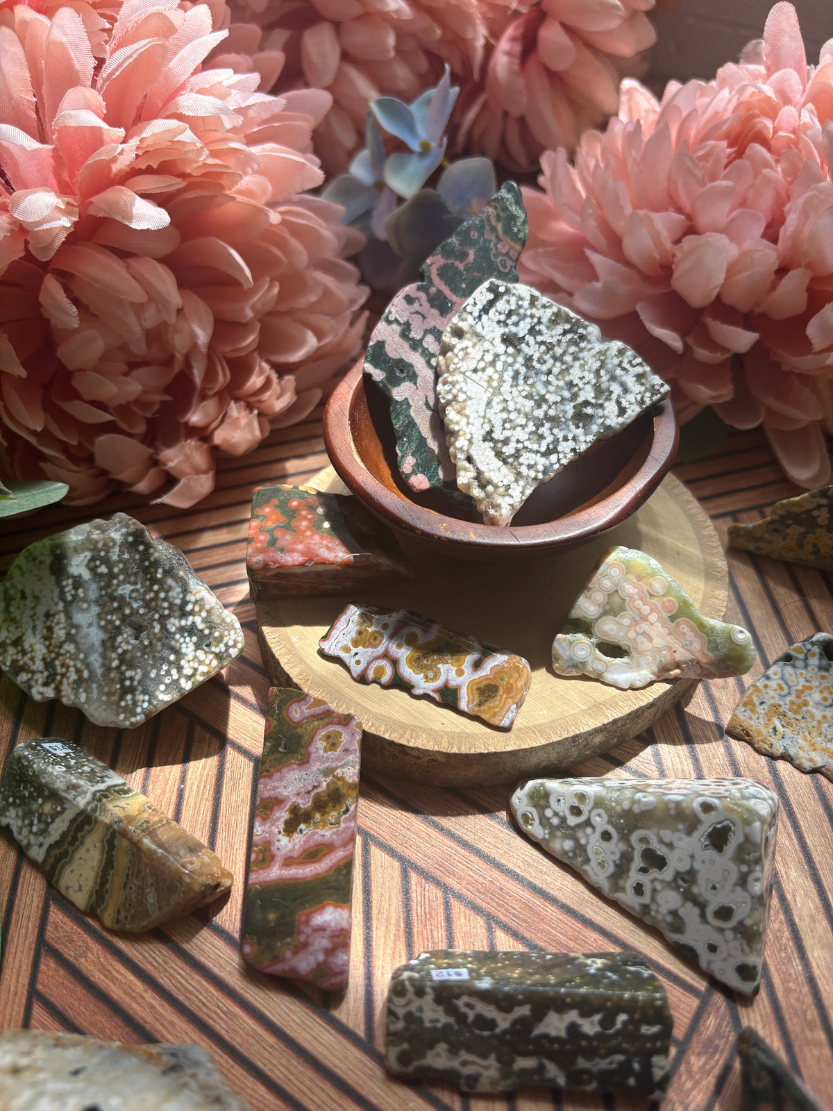 Ocean Jasper Slices for Earth-Sea Wisdom