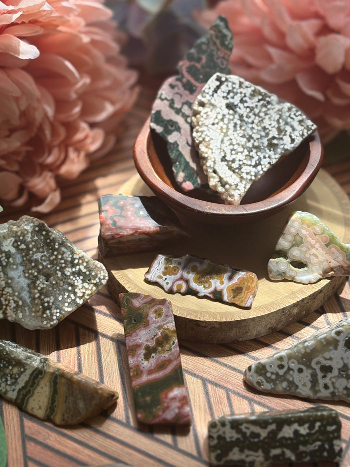 Ocean Jasper Slices for Earth-Sea Wisdom