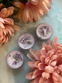 Peaceful Sleep & Relaxation Spell Candle with Amethyst & Lavender