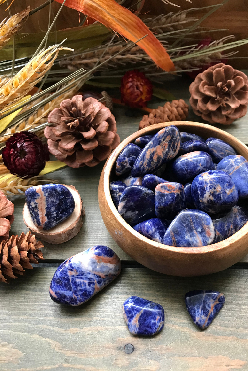 Tumbled Sunset Sodalite for Truth & Intuition