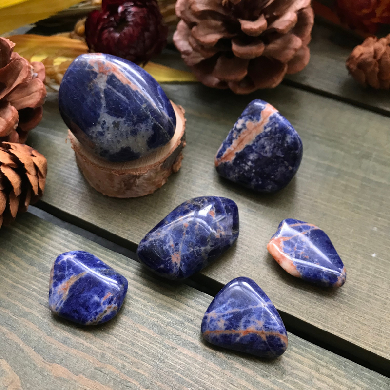 Tumbled Sunset Sodalite for Truth & Intuition