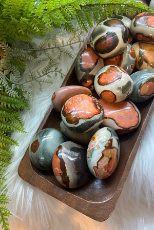 Polychrome Jasper Palm Stones for Artistry and Alignment