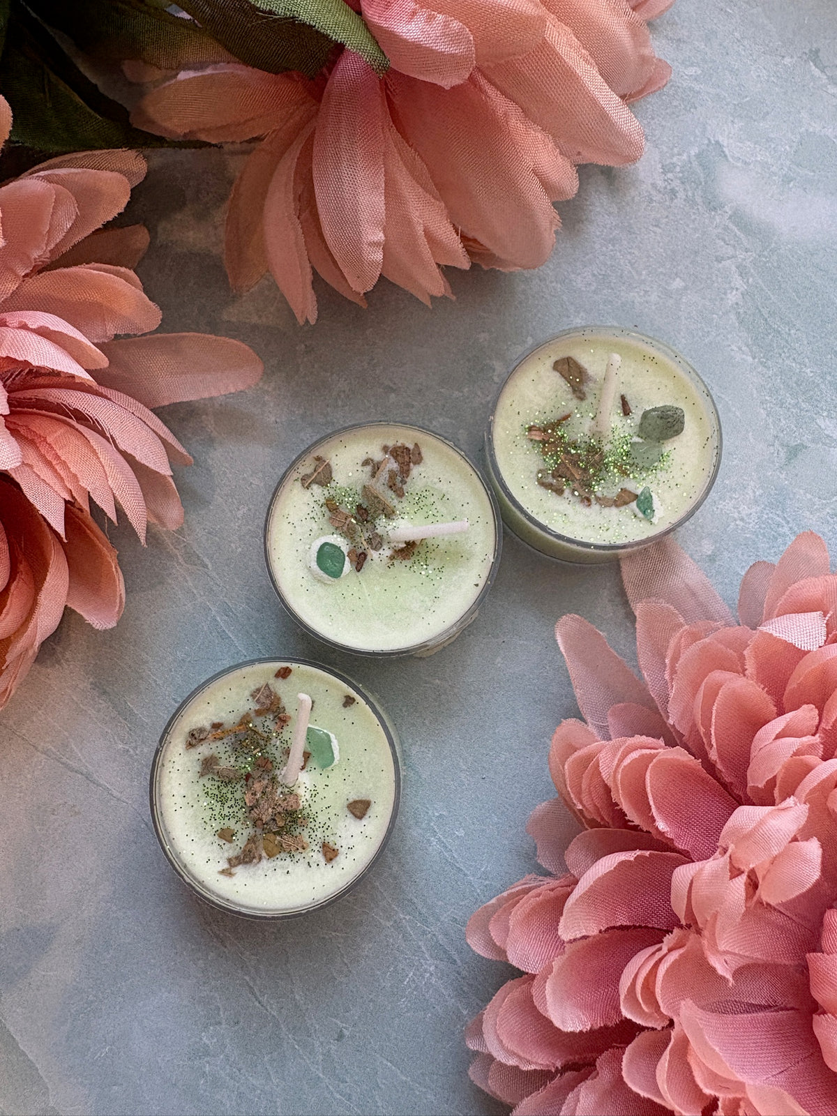 Prosperity & Growth Spell Candle with Green Aventurine & Eucalyptus