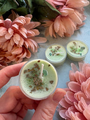 Prosperity & Growth Spell Candle with Green Aventurine & Eucalyptus