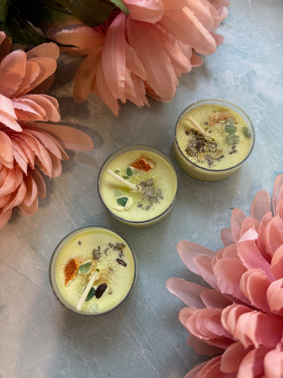 Protection & Energy Cleansing Spell Candle with Green Aventurine, Sage & Citrus