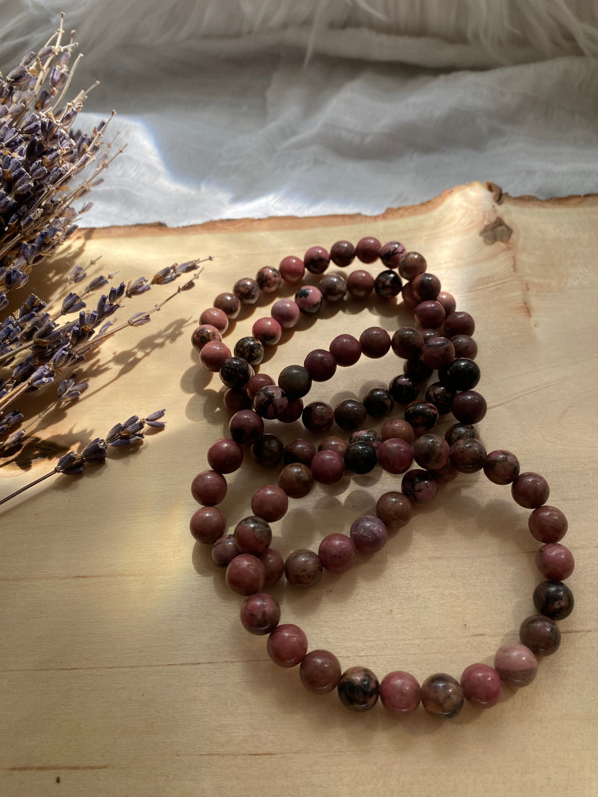 Rhodonite Beaded Gemstone Bracelet