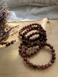 Rhodonite Beaded Gemstone Bracelet