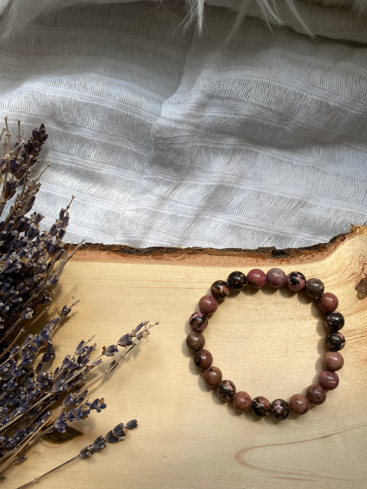 Rhodonite Beaded Gemstone Bracelet