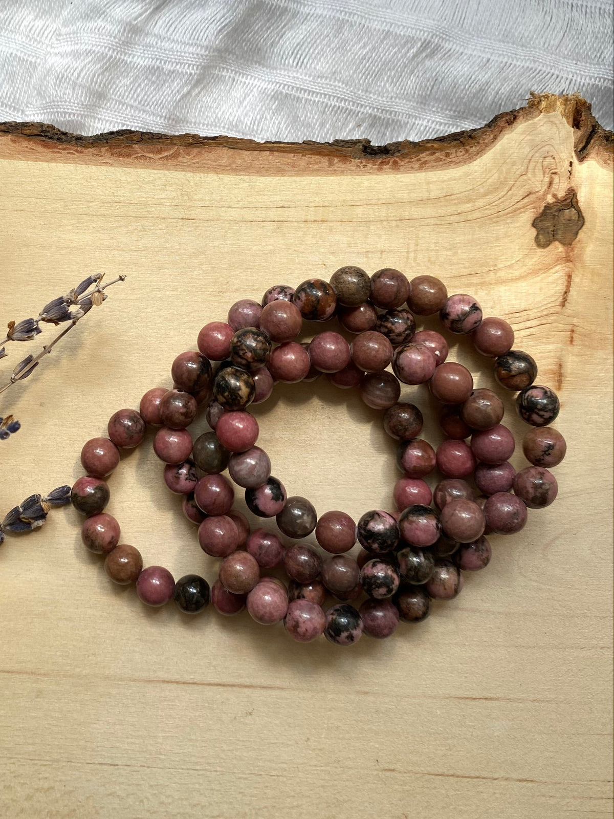 Rhodonite Beaded Gemstone Bracelet