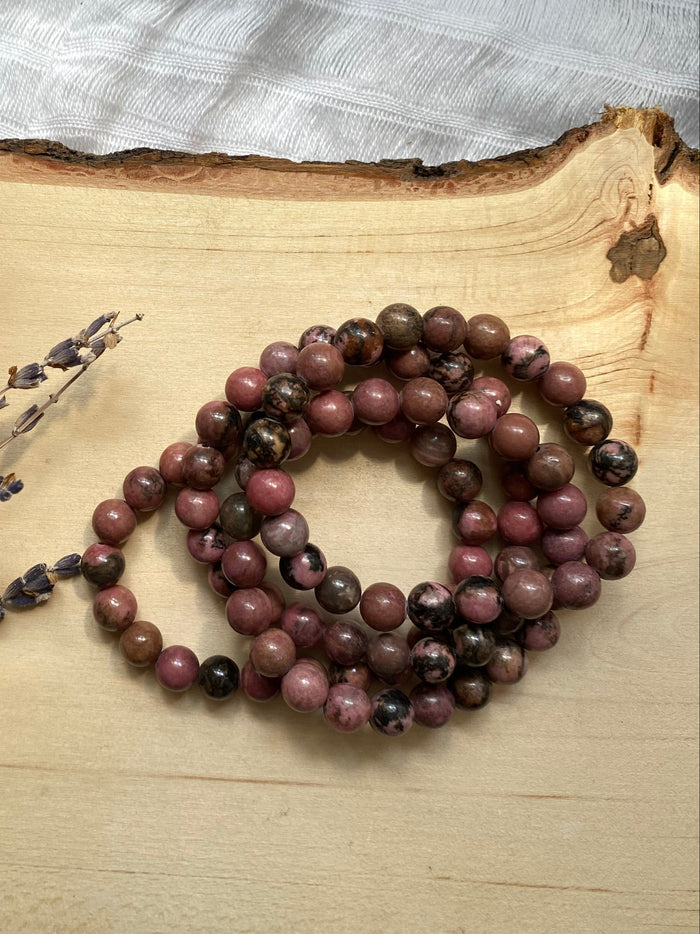 Rhodonite Beaded Gemstone Bracelet