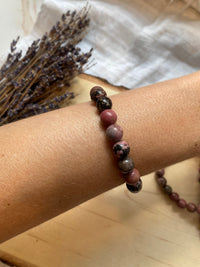 Rhodonite Beaded Gemstone Bracelet