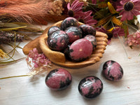 Rhodonite Palm Stones for Emotional Balance & Compassion