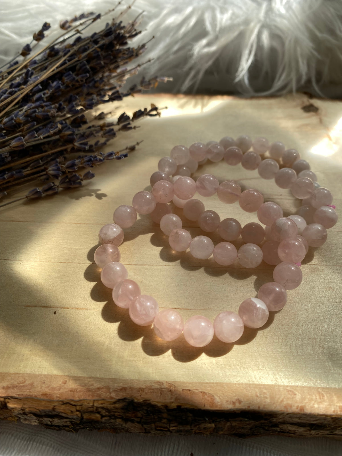 Rose Quartz Beaded Gemstone Bracelet