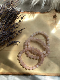 Rose Quartz Beaded Gemstone Bracelet