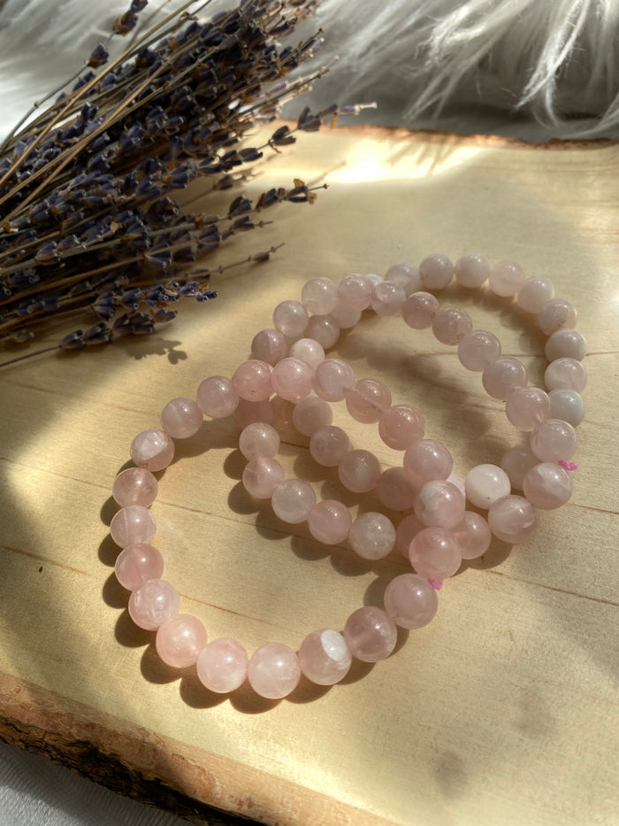 Rose Quartz Beaded Gemstone Bracelet