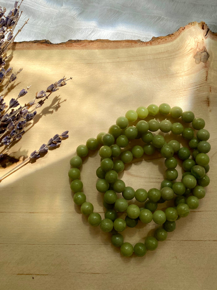 Serpentine Beaded Gemstone Bracelet