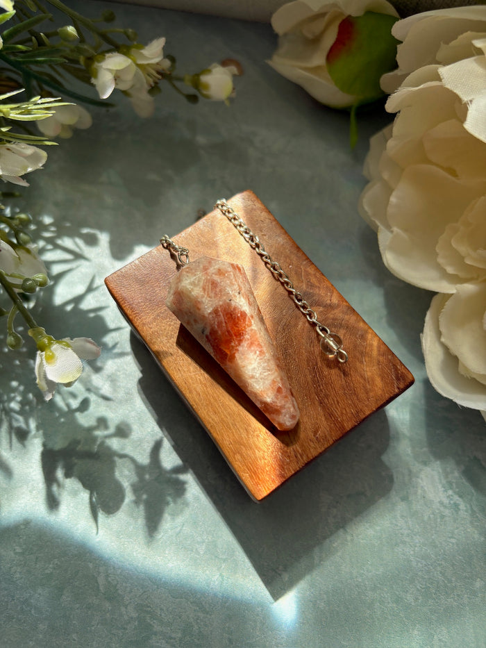 Sunstone Crystal Pendulum for Joyful Clarity