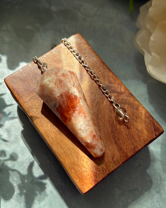 Sunstone Crystal Pendulum for Joyful Clarity