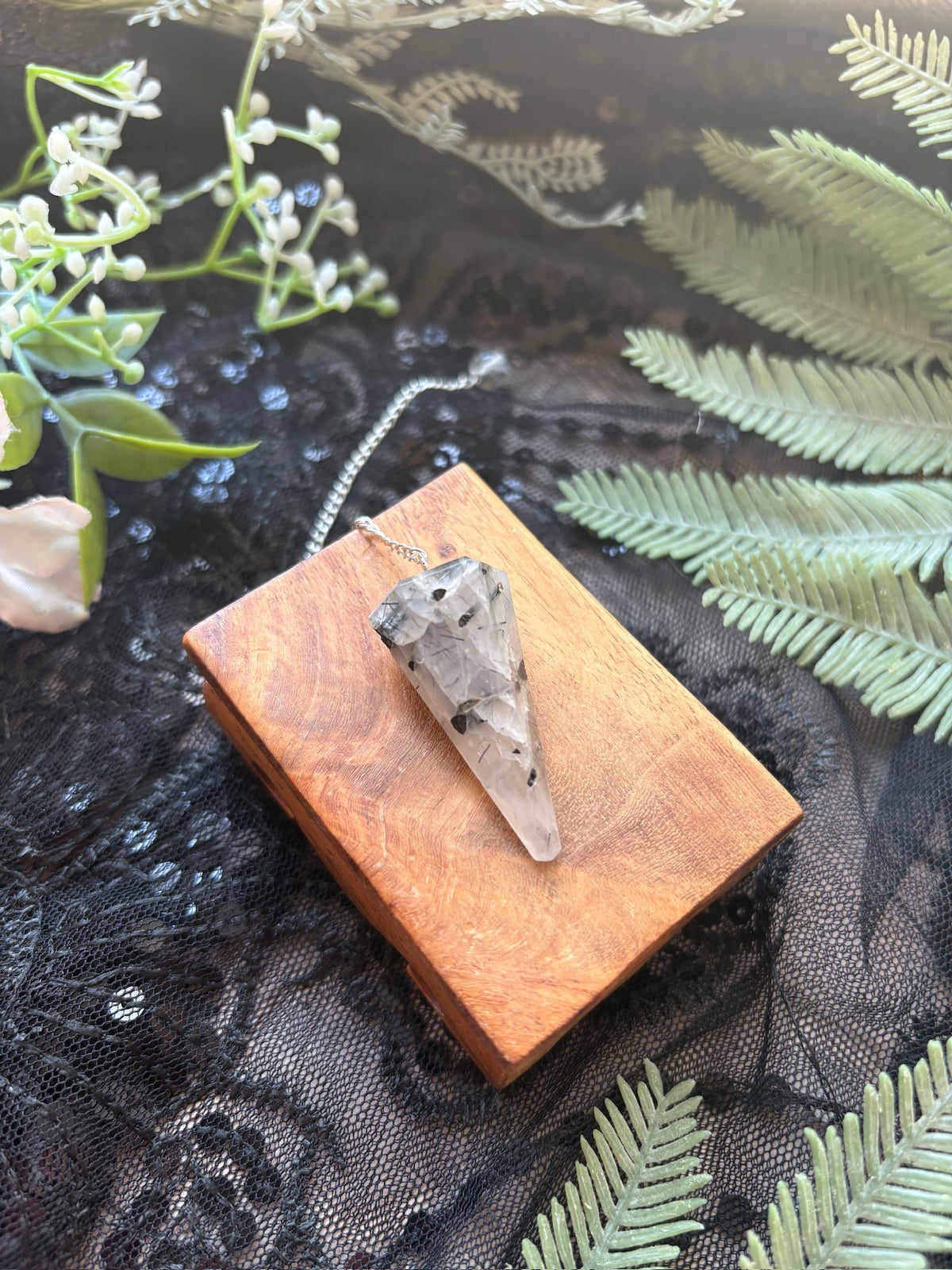 Tourmalinated Quartz Crystal Pendulum for Protected Guidance