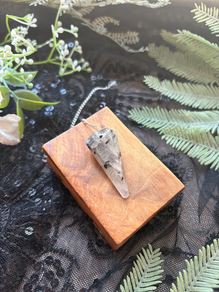 Tourmalinated Quartz Crystal Pendulum for Protected Guidance