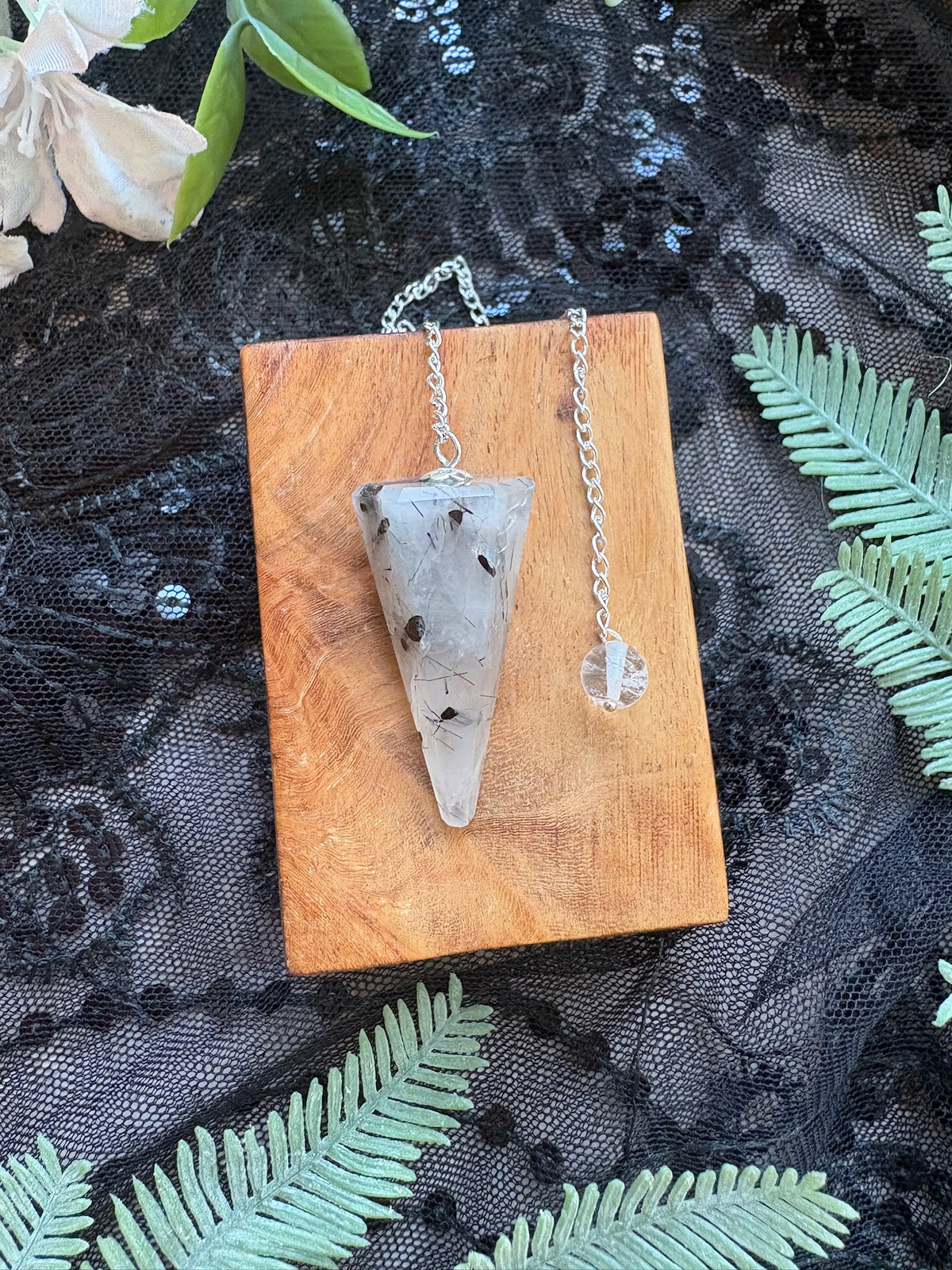 Tourmalinated Quartz Crystal Pendulum for Protected Guidance