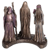 Triple Goddess Maiden, Mother, and Crone Cold Cast Bronze Statue