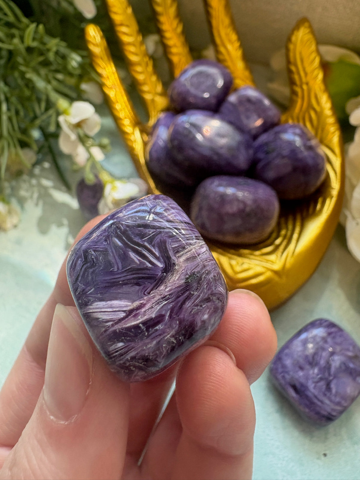 Tumbled Charoite for Working with the Past