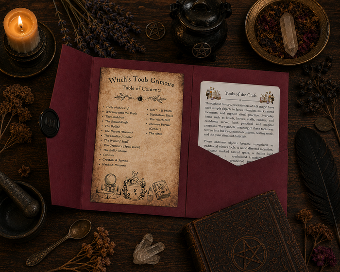 Witch's Tools Mini Grimoire | Mimosa Witch's Reference Library