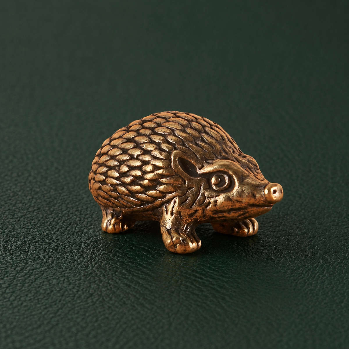 Solid Brass Hedgehog Figurine